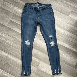Hollister Blue Distressed Skinny Jeans